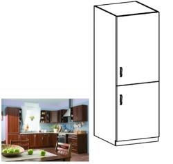 TEMPO KONDELA Dulap D60ZL pentru frigider încorporat, model dreapta, nuc Milano, SICILIA