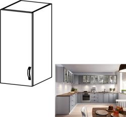 TEMPO KONDELA Cabinet superior, alb/gri mat, model universal, LAYLA G30