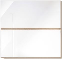 TEMPO KONDELA Dulap superior cu 2 uşi orizontale, alb super luciu HG, LINE ALB G60