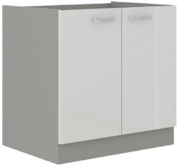 TEMPO KONDELA Dulap inferior pentru chiuvetă, alb extra lucios, PRADO 80 ZL 2F BB