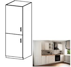 TEMPO KONDELA Dulap pentru frigider încorporat D60ZL, model stânga, alb/pin Andersen, SICILIA