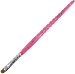 NANI Pensulă NANI pentru gel Kolinsky, oblică, mărimea 6 - Glitter Pink