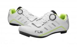 FLR F-22 II országúti kerékpáros cipő, SPD-SL, fehér-neon sárga, 44-es