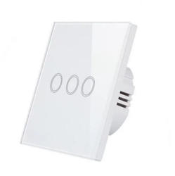 Widjit Intrerupator wireless inteligent WiFi, din sticla securizata, Tuya si Smart Life, 10A, 3000W (Negru) (SSW-3G-B)