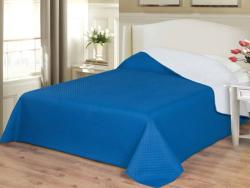 Naturtex ágytakaró Emily microfiber fehér-kék kockás 235x250cm (70307) - otthonkomfort