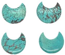  Pandantiv Turcoaz de Nepal de Forma Semiluna - 28 x 30 x 6 mm - 1 Buc