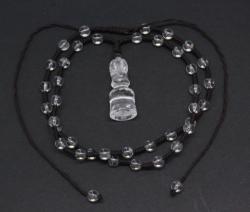  Colier Cuart Alb Natural Margele Rotunde 6x6 mm - Clopotel Tibetan si Vajra - 38x15x15 mm