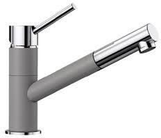 BLANCO KANO-S SILGRANIT®-Look kétszínű HD / alumetál-króm színű álló rozsdamentes magasnyomású konyhai csaptelep, kihúzható fejjel, 525039 (525039)
