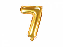 PartyDeco Balon din folie Mini - Cifra 7 auriu 35cm