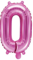 PartyDeco Balon din folie Mini - Cifra 0 roz 35 cm