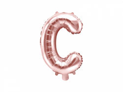 PartyDeco Balon din folie Mini - Litera C 35 cm auriu-roze