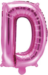 PartyDeco Balon din folie Mini - Litera D 35 cm roz