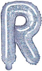 PartyDeco Balon din folie Mini - Litera R 35 cm holografic