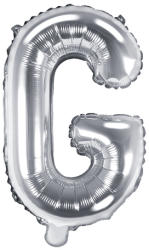 PartyDeco Balon din folie Mini - Litera G 35 cm argintiu