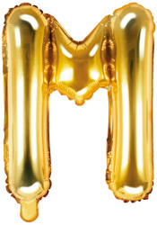PartyDeco Balon din folie Mini - Litera M 35 cm auriu