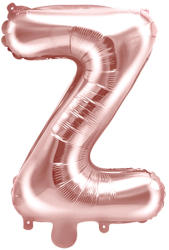 PartyDeco Balon din folie Mini - Litera Z 35 cm auriu-roze