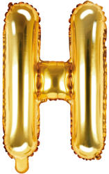 PartyDeco Balon din folie Mini - Litera H 35 cm auriu