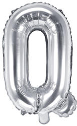 PartyDeco Balon din folie Mini - Litera Q 35 cm argintiu