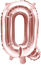 PartyDeco Balon din folie Mini - Litera Q 35 cm auriu-roze