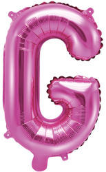 PartyDeco Balon din folie Mini - Litera G 35 cm roz