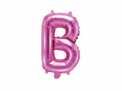 PartyDeco Balon din folie Mini - Litera B 35 cm roz