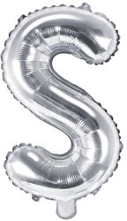 PartyDeco Balon din folie Mini - Litera S 35 cm argintiu