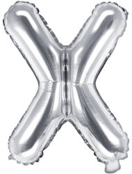 PartyDeco Balon din folie Mini - Litera X 35 cm argintiu