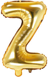 PartyDeco Balon din folie Mini - Litera Z 35 cm auriu