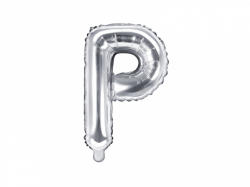 PartyDeco Balon din folie Mini - Litera P 35 cm argintiu