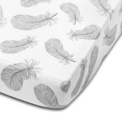 Kidizi Cearceaf din bumbac cu elastic roata pentru patut 120x60 cm Kidizi Feathers (5949221102047) Lenjerii de pat bebelusi‎, patura bebelusi