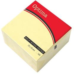 Optima Öntapadós jegyzet OPTIMA 75x75mm sárga 450 lap (22916B) - tonerpiac