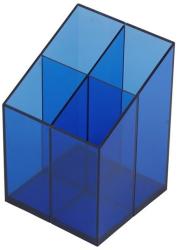 Bluering Írószertartó 4 rekeszes négyszögletű műanyag, Bluering® transzparens kék (41037A)