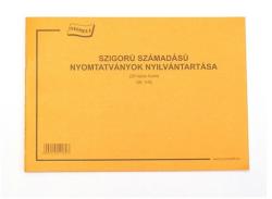  Nyomtatvány szigorú számadású nyilvántartó füzet A/4 25 lapos fekvõ (62949) - tonerpiac
