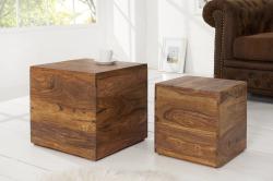 LuxD Stílusos asztalok Timber masszív fa kockák