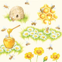 Ambiente Bees papírszalvéta 33x33cm, 20db-os - szep-otthon