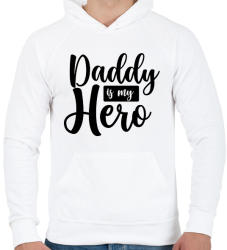 printfashion Daddy is my hero - Férfi kapucnis pulóver - Fehér (2889535)