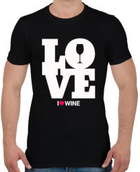 printfashion Love Wine - Férfi póló - Fekete (2959048)