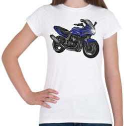 printfashion kawasaki zr7 kék - Női póló - Fehér (2908755)