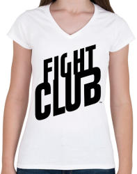 printfashion fight club logo - Női V-nyakú póló - Fehér (2886828)