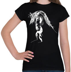 printfashion Ló arc - Női póló - Fekete (2945041)