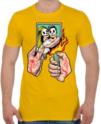 printfashion Szakítás - Férfi póló - Sárga (2948297)
