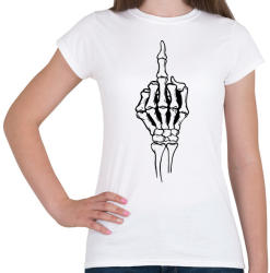 printfashion Csontváz középső ujj - Női póló - Fehér (2918843)