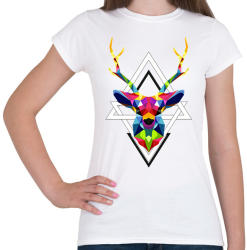 printfashion Geometrikus Szarvas - Női póló - Fehér (2917873)