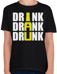 printfashion Drink Drank Drunk - Gyerek póló - Fekete (2916169)