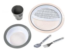 Beaba Étkészlet gyerekeknek Beaba Pink Grid Gift Meal set ajándékcsomagolásban rózsaszín 4 hó-tól (BE913460)