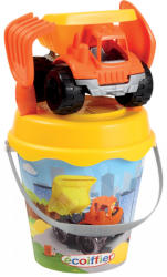 Ecoiffier Vödör szett homokozóba Bob a mester Écoiffier kisautóval 5 db (18 cm magas) 18 hó-tól (ECO736)