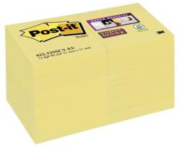 3M Öntapadó jegyzettömb csomag, 48x48 mm, 12x90 lap, 3M POSTIT Super Sticky, sárga (LP62212SSCYEU) (7100290190)