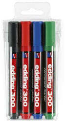 edding Alkoholos marker készlet, 1, 5-3 mm, kúpos, EDDING 300, 4 különböző szín (TED300W) (4-300-4)