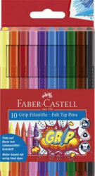 Faber-Castell Filctoll készlet, háromszögletű, FABER-CASTELL Grip, 10 különböző szín (TFC155310) (155310)