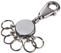 TROIKA Kulcstartó, 6 gyűrűvel, TROIKA Patent, ezüst (TROKYR60MC) (KYR60/MC)